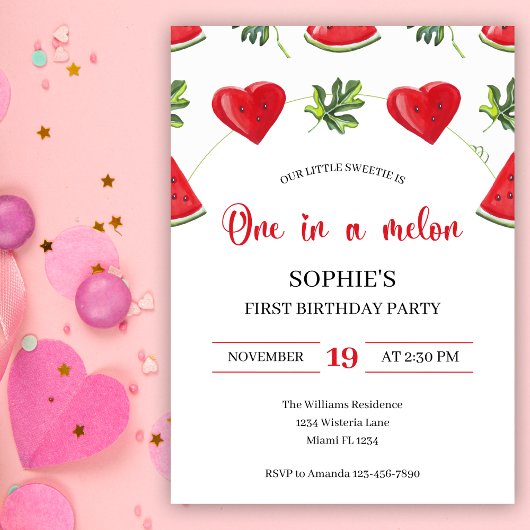 Eén in een Melon Watermelon Eerste Dag Kaart