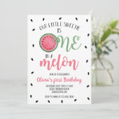 Eén in een Melon Watermelon Eerste Dag Kaart (Staand voorkant)