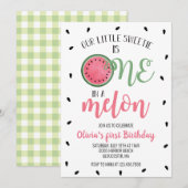 Eén in een Melon Watermelon Eerste Dag Kaart (Voorkant / Achterkant)