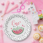 Eén in een Melon Watermelon Eerste Dag Papieren Bordje (Feest)