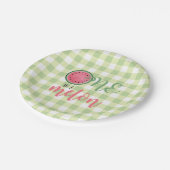 Eén in een Melon Watermelon Eerste Dag Papieren Bordje (Gekanteld)