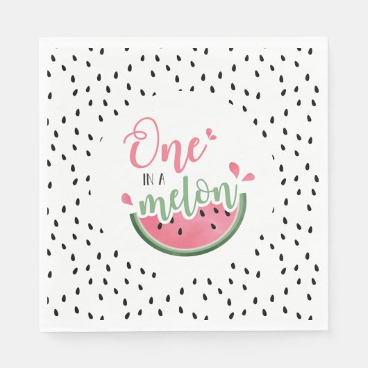 Eén in een Melon Watermelon Eerste Dag Servet (Voorkant)