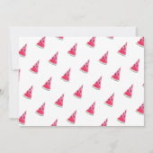 Eén in een Melon Watermelon First Birthday Invite Kaart (Achterkant)