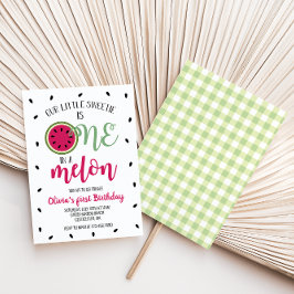 Eén in een Melon Watermelon First Birthday Kaart