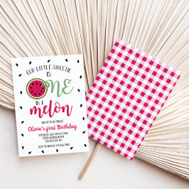 Eén in een Melon Watermelon First Birthday Kaart