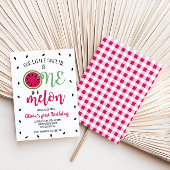 Eén in een Melon Watermelon First Birthday Kaart