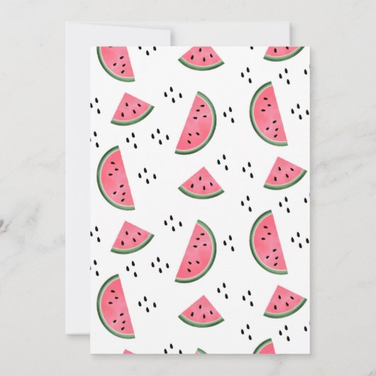 Eén in een Melon Watermelon First Birthday Kaart (Achterkant)