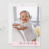 Een in een Melon Watermelon First Birthday Party Kaart (Achterkant)