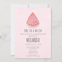 Een in een Melon Watermelon First Birthday Party Kaart