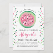 Een in een Melon Watermelon First Birthday Party Kaart (Voorkant)