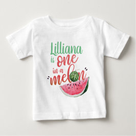 Eén in een Melon Watermelon First Birthday Shirt