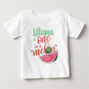 Eén in een Melon Watermelon First Birthday Shirt