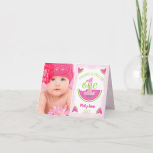 Een in een Melon Watermelon Foto Dank je Kaart