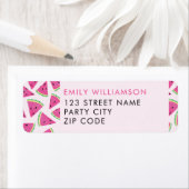 Eén in een Melon Watermelon Girls Birthday Etiket (Insitu)