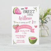 Een in een Melon Watermelon meisje verjaardag nodi Kaart (Staand voorkant)