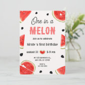 Eén in een Melon Waterverf eerste verjaardag Kaart (Staand voorkant)