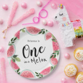 Eén in een Melon Waterverf Watermeloen Papieren Bordje (Feest)