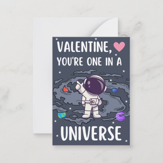 Eén in een Valentijnsdag van het universum Notitiekaartje (Voorkant)
