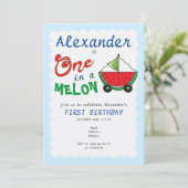 Een in Melon Blue Schattige Boat Pull Speelgoed 1s Kaart (Staand voorkant)