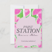 Een in Melon Paint Station Roze Watermeloen Teken Kaart (Voorkant)