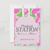 Een in Melon Playdough Station Watermeloen Teken Kaart (Achterkant)
