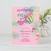 Eén in Melon Tropische Flamingo Watermeloen Roze G Kaart (Staand voorkant)