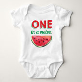 Een in Melon Watermelon Summer Birthday Gift Baby Romper (Voorkant)