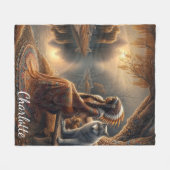 Een Indiaanse vrouw en haar trouwe wolf metgezel Fleece Deken (Voorkant (Horizontaal))