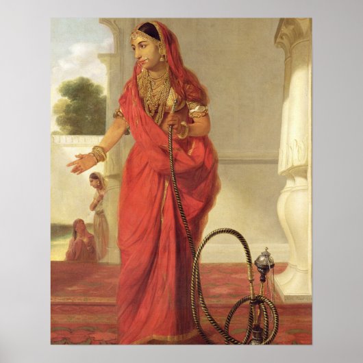 Een Indiaas dansmeisje met een Hookah, 1772 (olie  Poster (Voorkant)