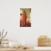 Een Indiaas dansmeisje met een Hookah, 1772 (olie  Poster (Keuken)