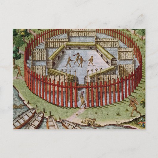 Een Indiaas dorp Briefkaart (Voorkant)