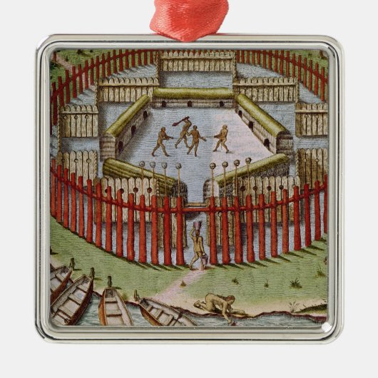 Een Indiaas dorp Metalen Ornament (Voorkant)