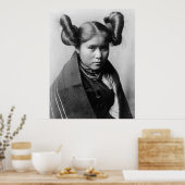 Een Indiaas Tewa-meisje met fancy haarstijl Poster (Keuken)