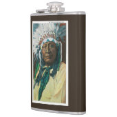 Een Indiase hoofdportret van Arapahoe Heupfles (Links)