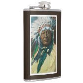 Een Indiase hoofdportret van Arapahoe Heupfles (Rechts)