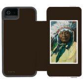 Een Indiase hoofdportret van Arapahoe Incipio iPhone Portemonnee Hoesje (Agenda Open)