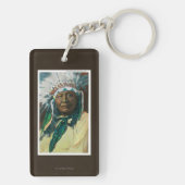 Een Indiase hoofdportret van Arapahoe Sleutelhanger (achterkant)