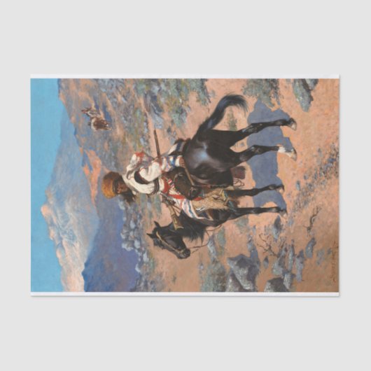 Een Indiase Trapper door Frederic Remington Tissuepapier (Voorkant)