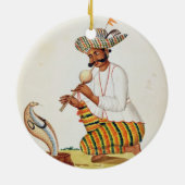 Een Indische slang-opper met een Cobra, van een Fr Keramisch Ornament (Achterkant)