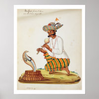 Een Indische slang-opper met een Cobra, van een Fr