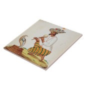 Een Indische slang-opper met een Cobra, van een Fr Tegeltje (Zijkant)