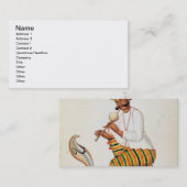 Een Indische slang-opper met een Cobra, van een Fr Visitekaartje (Voorkant / Achterkant)