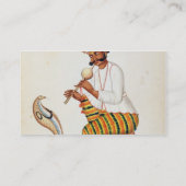 Een Indische slang-opper met een Cobra, van een Fr Visitekaartje (Achterkant)