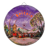 Een Indiyllisch Brits dorp & Dark Sky schets Dartbord (Voorkant)