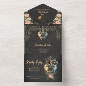 Een indrukwekkend steampunk hart all in one uitnodiging (Binnen)