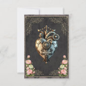 Een indrukwekkend steampunk hart bedankkaart (Achterkant)