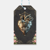 Een indrukwekkend steampunk hart cadeaulabel (Achterkant)