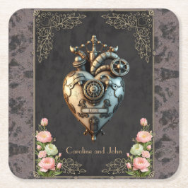 Een indrukwekkend steampunk hart kartonnen onderzetters