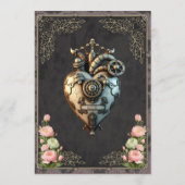 Een indrukwekkend steampunk hart menu (Achterkant)