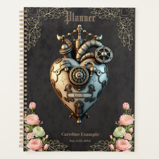 Een indrukwekkend steampunk hart planner (Voorkant)